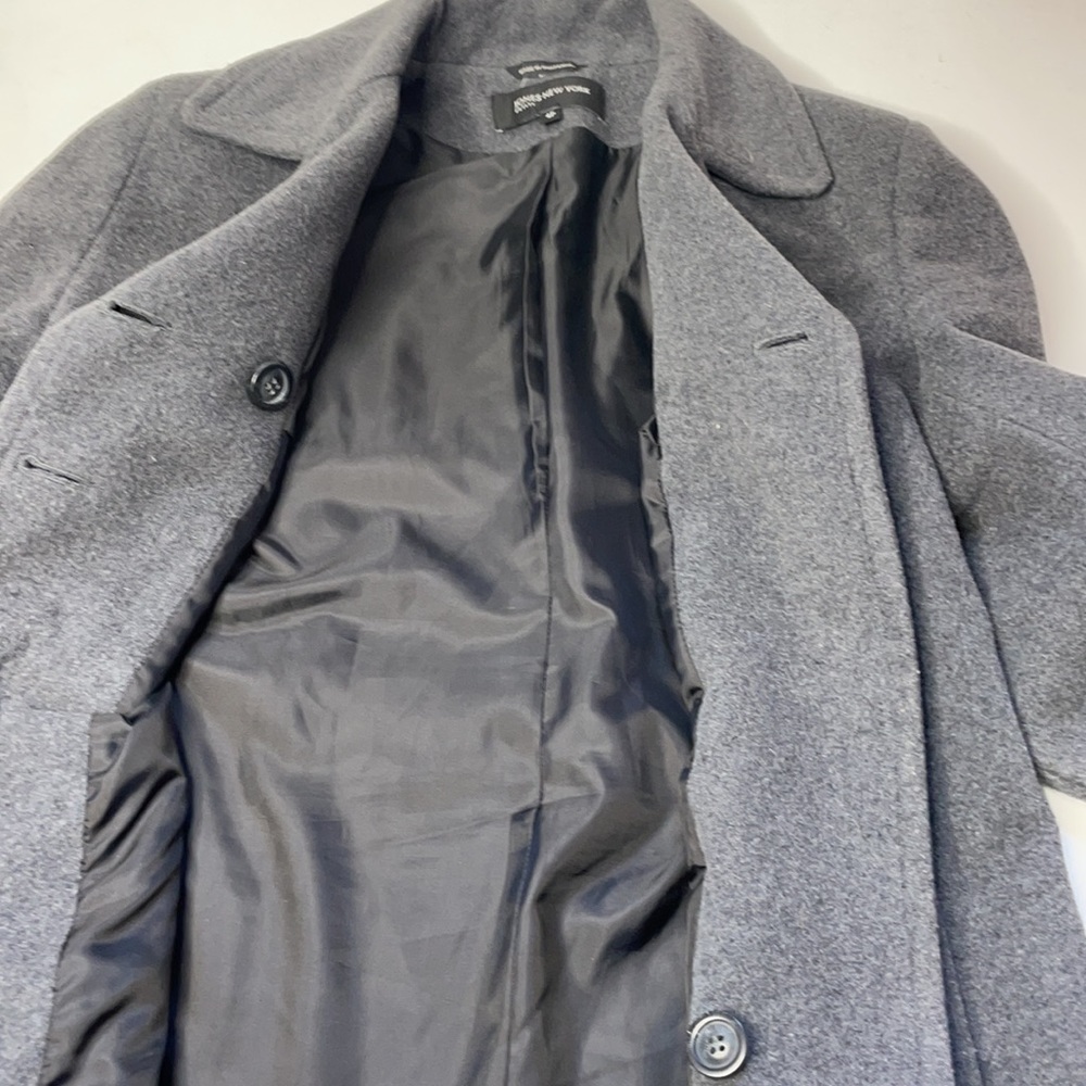 Jones New York Wool Blend Gray pea coat 4 Petite - Picture 6 of 11